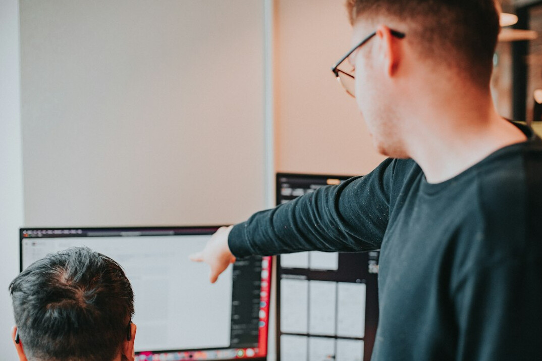 mentor helping student with code
