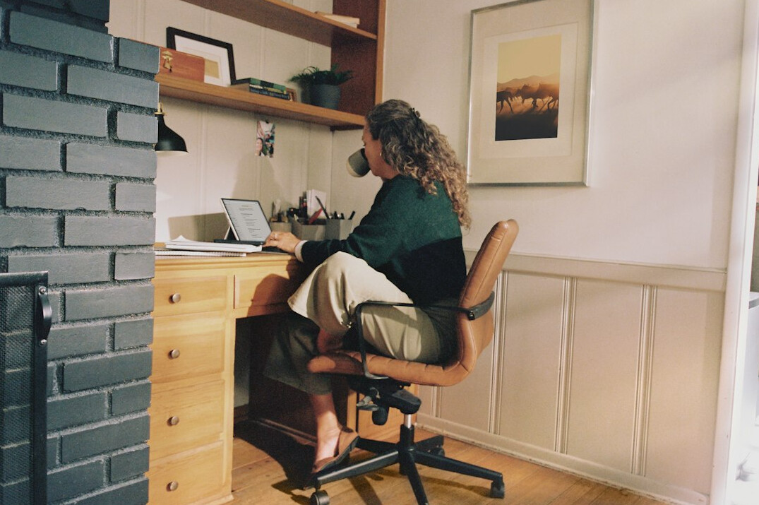 person studying at home