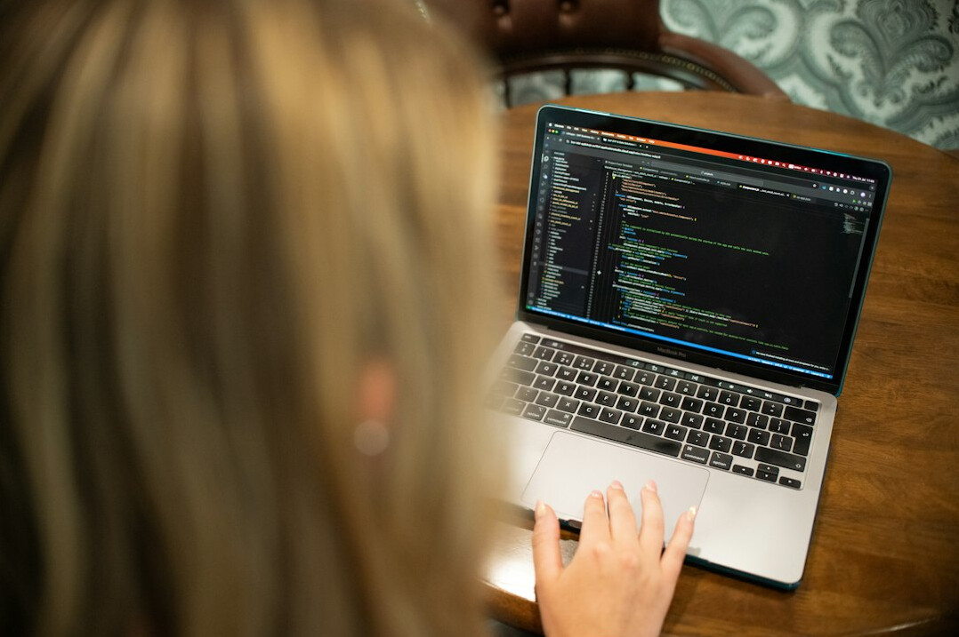 woman teaching coding