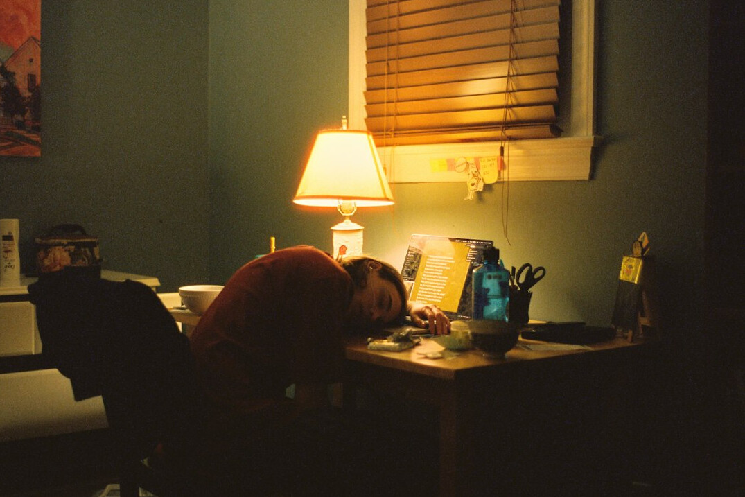 calm student studying at desk
